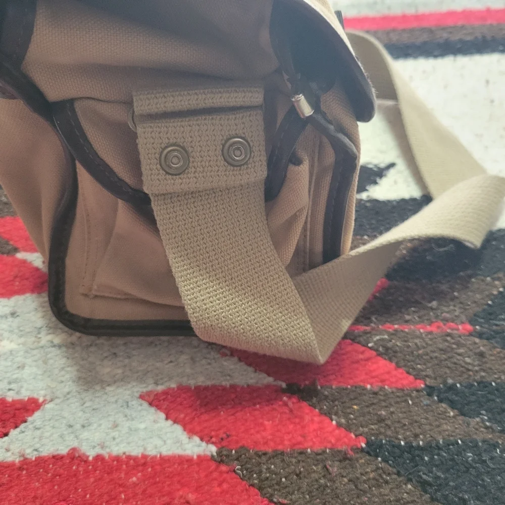 Nikon Beige Canvas Camera Bag with Leather Trim